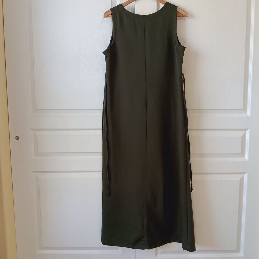 Vintage Faded Glory Women's Army Green Sleeveless Shift Midi Dress Size L - Picture 2 of 14